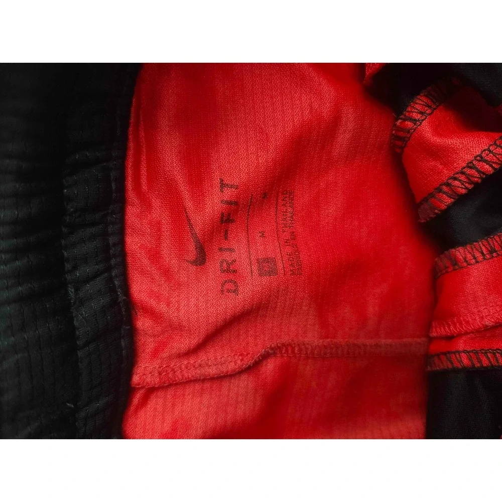 Nike Mens Dri-FIT Basketball Shorts Red Black Big Logo Graphic Size Medium